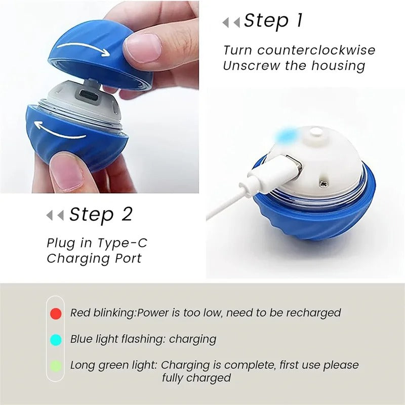 Smart Interactive Dog & Cat Ball – USB Rechargeable, Automatic Bouncing Toy for Pets